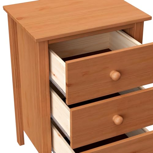 Nightstand Tall 3 Drawer Solid Wood Unfinished - Maximize space elegantly with This timeless tall bedroom side table