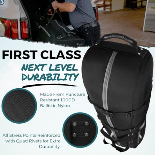 CaddyDaddy New First Class Premium Padded Golf Club Travel Cover with Wheels - Heavy Duty Golf Travel Bag for Airlines