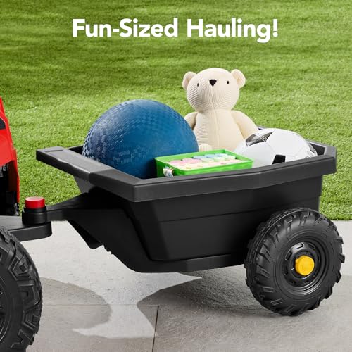 Best Choice Products Kids 12V Electric Ride On UTV Car and Trailer w/Parent Control, LED Lights, 2 Speeds, Bluetooth - Black