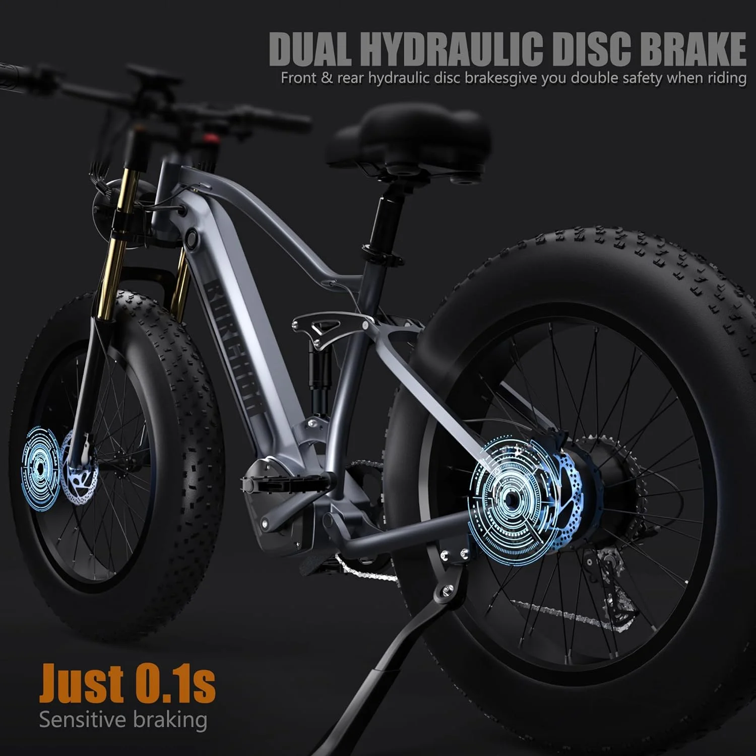 Electric Bike for Adults 1000W, 48V 17.5AH LG Cells Battery Adult Electric Bicycles, 26" Fat Tire Full Suspension Ebike, 30MPH Snow Mountain E Bike, Off Road E-Bike 8 Spee