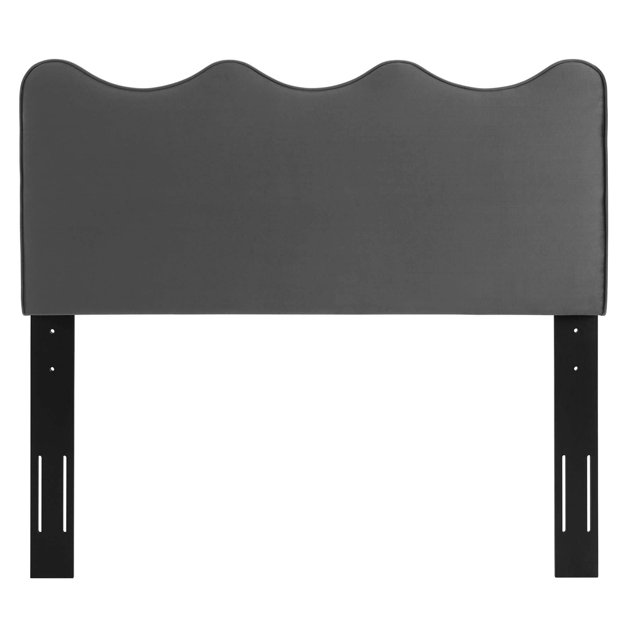 Athena Performance Velvet Headboard King/California King / Light Gray