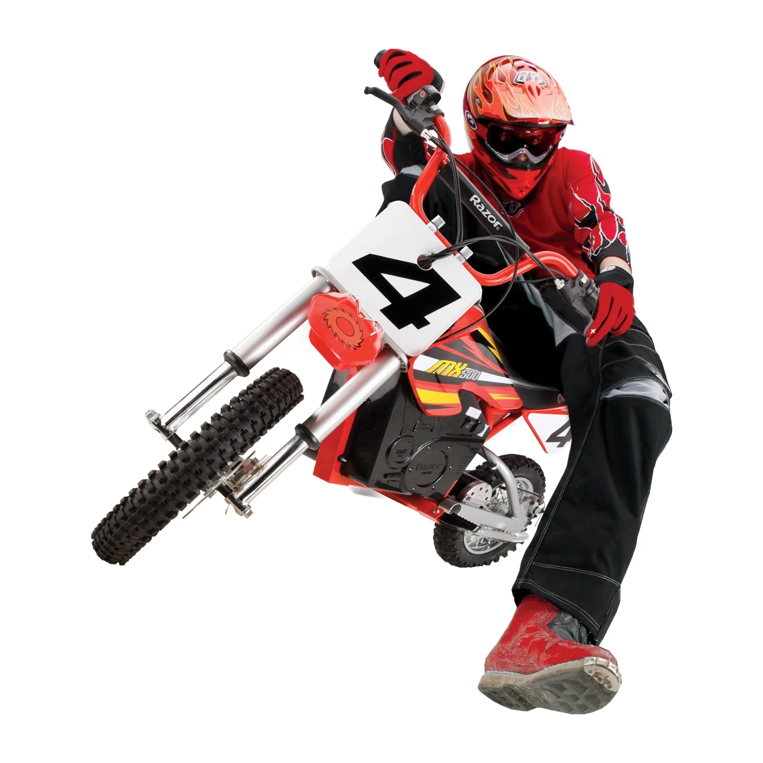 Razor MX500 Kids Dirt Rocket Supercross 15 MPH Electric Bike Motorcycle, Red