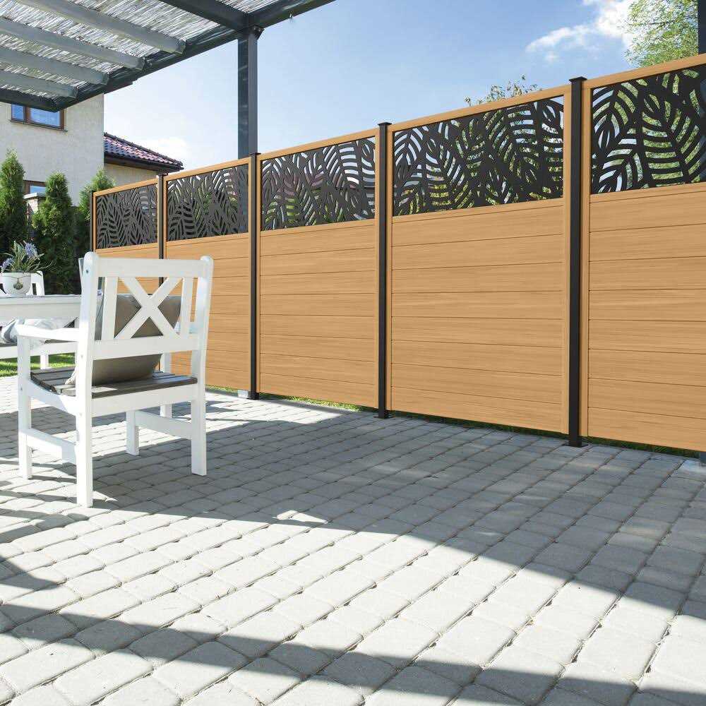 Barrette Outdoor Living 6 ft. x 4 ft. Cypress Vinyl Fence with Sanibel Black Decorative Screen - Shop Hardware Tools Online Store