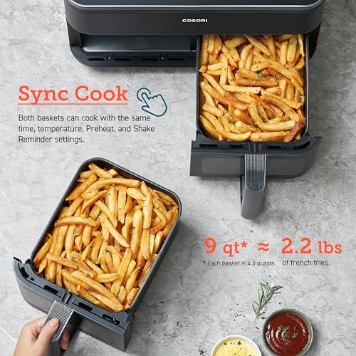 COSORI Dual Basket Air FryerPlastic air fryer