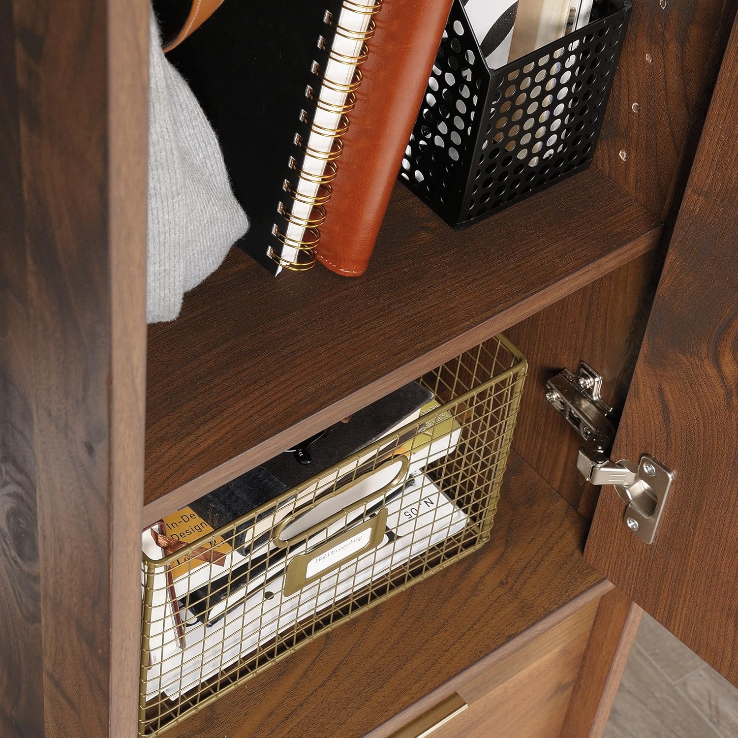 Sauder Clifford Place Storage Cabinet with File, Grand Walnut Finish