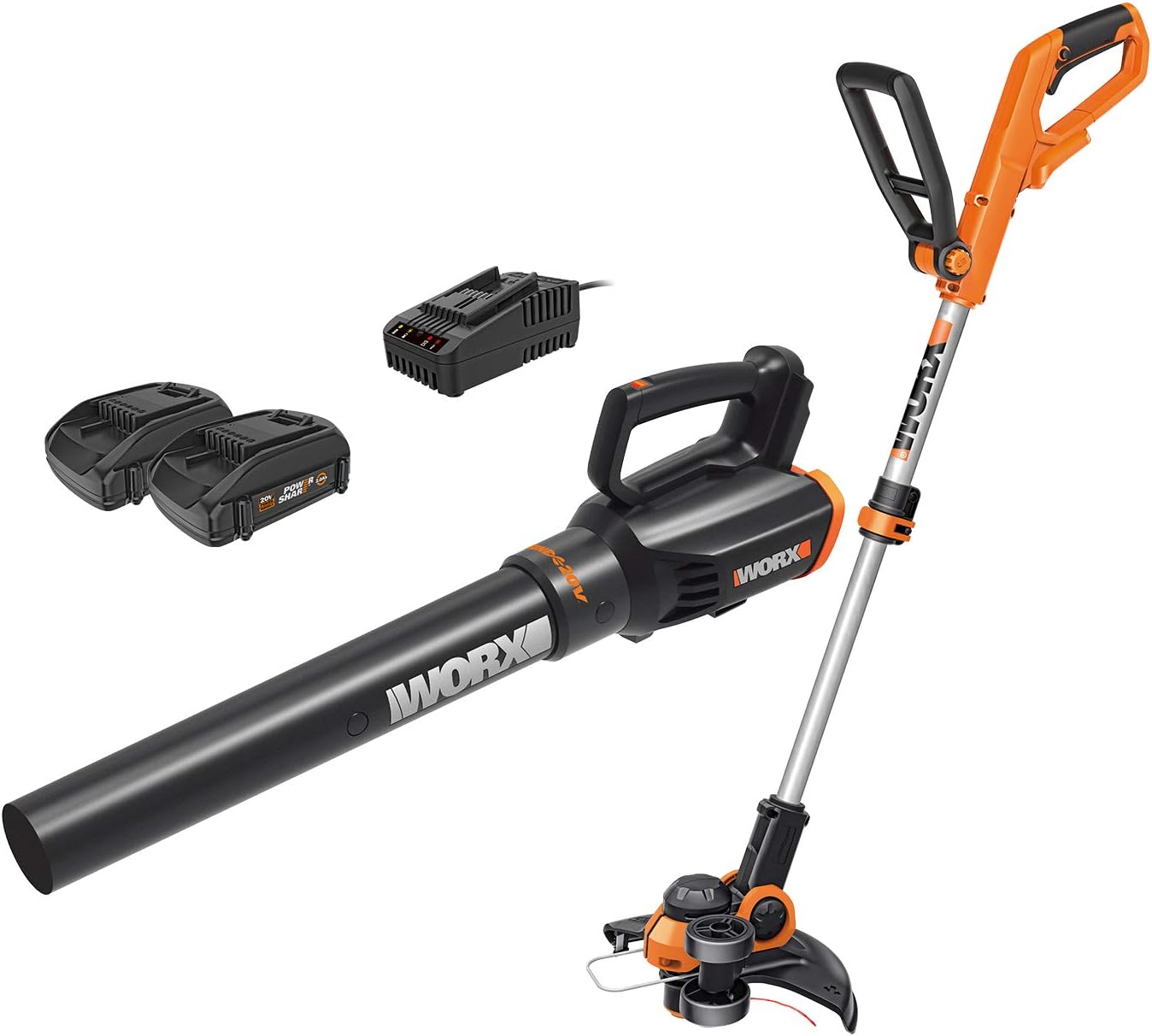 WORX 20V Cordless Leaf Blower Turbine 2 Variable Speed Control, 4.0 Ah Battery and Charger Included,for Lawn Care Yard Work WG547.2