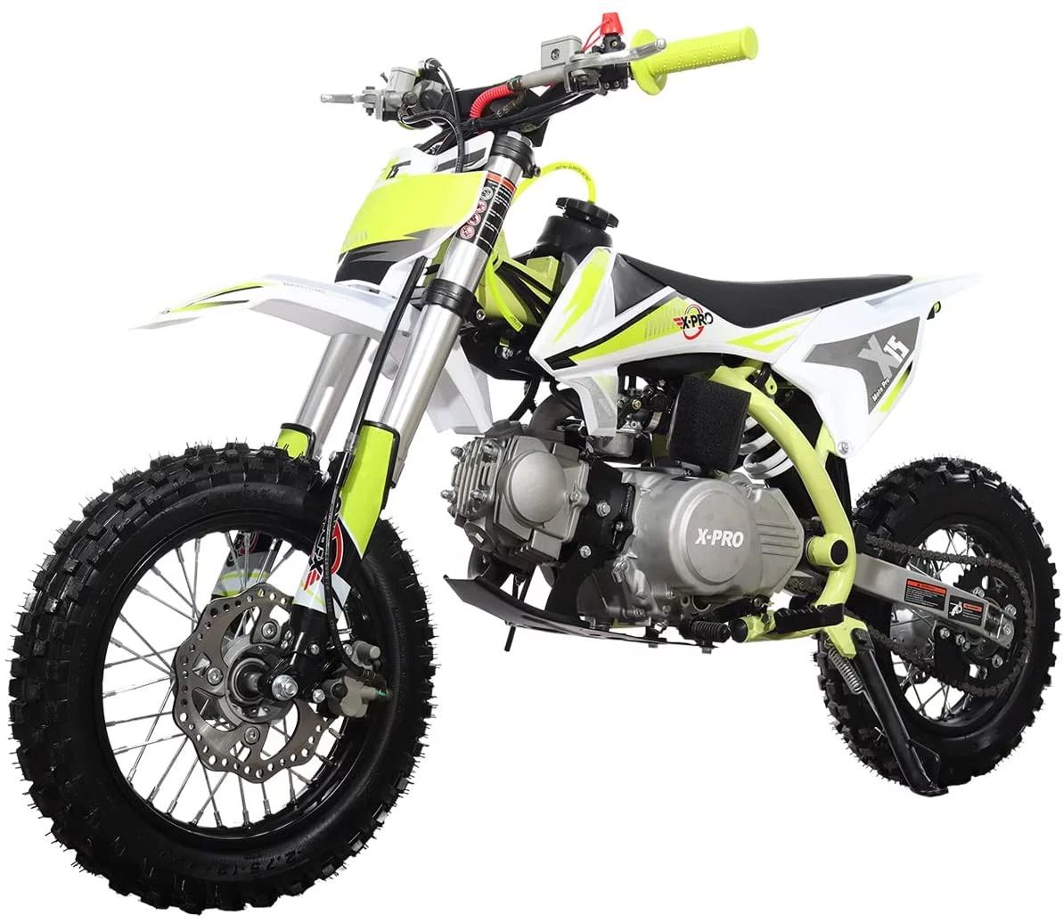 X-Pro Brand New 110cc Dirt Bike, Semi-Automatic Transmission Kick Start Chain Drive 12"/10" Wheels - Curated Treasures Market
