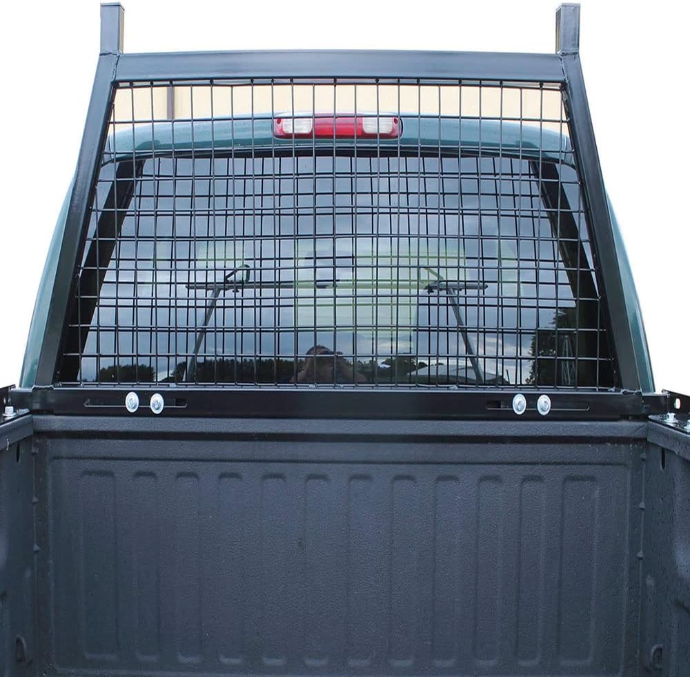 Guide Gear Adjustable Pick-Up Truck Headache Rack Bed Accessories, Steel Mesh Panel, Black