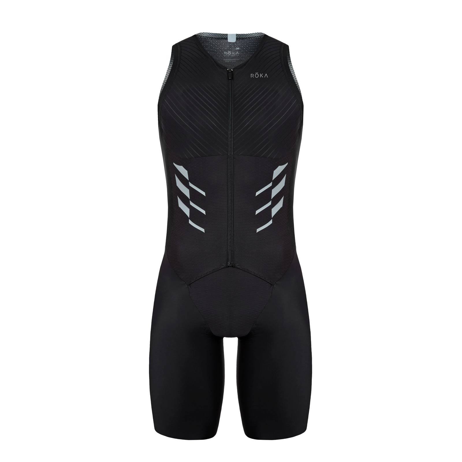 ROKA Men&s Gen II Elite Aero Sleeveless Tri Suit in Black | Large/Tall