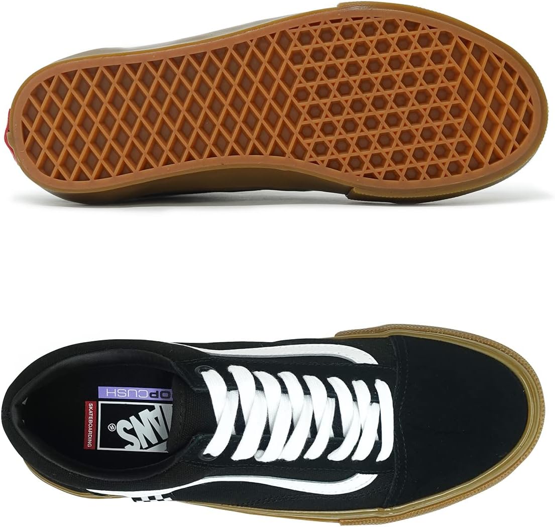 Vans Men's Skate Old Skool Sneaker, Black/Gum, Size 10.5