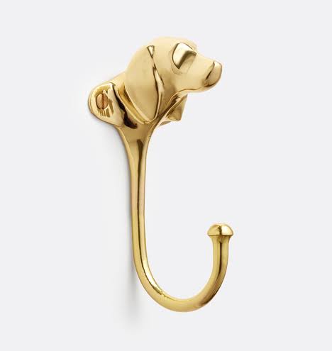 Cast Brass Dog Hook C104946