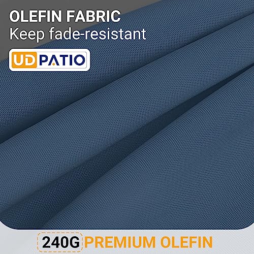 UDPATIO 8 Piece Aluminum Patio Furniture Set, Oversized Modern Outdoor Furniture Set with Olefin Fabric Cushion for Patio Deck Backyard, Dark Grey(with Waterproof Covers)