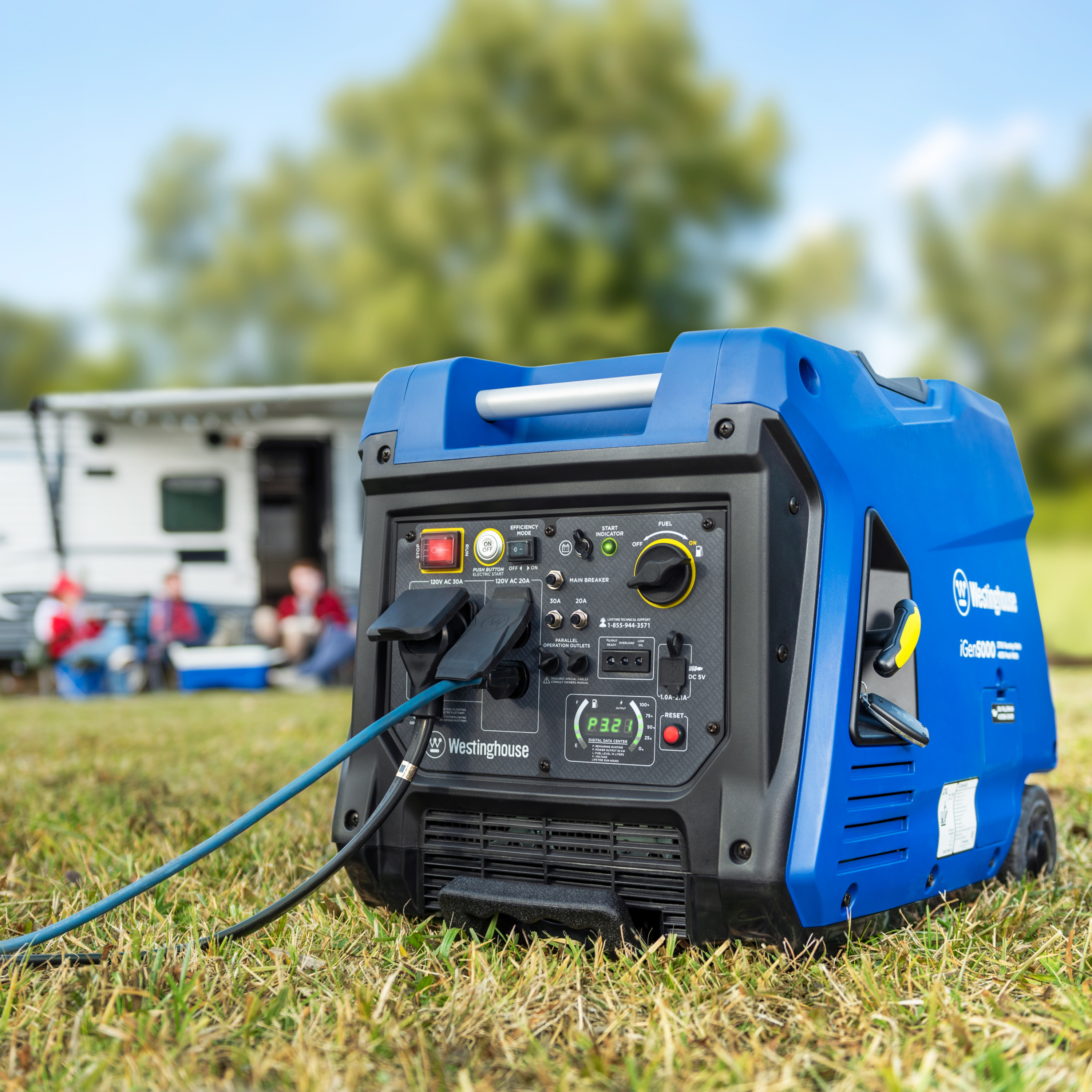 Westinghouse 5000 Peak Watt RV Ready, Gas Powered Portable Inverter Generator with Electric Start