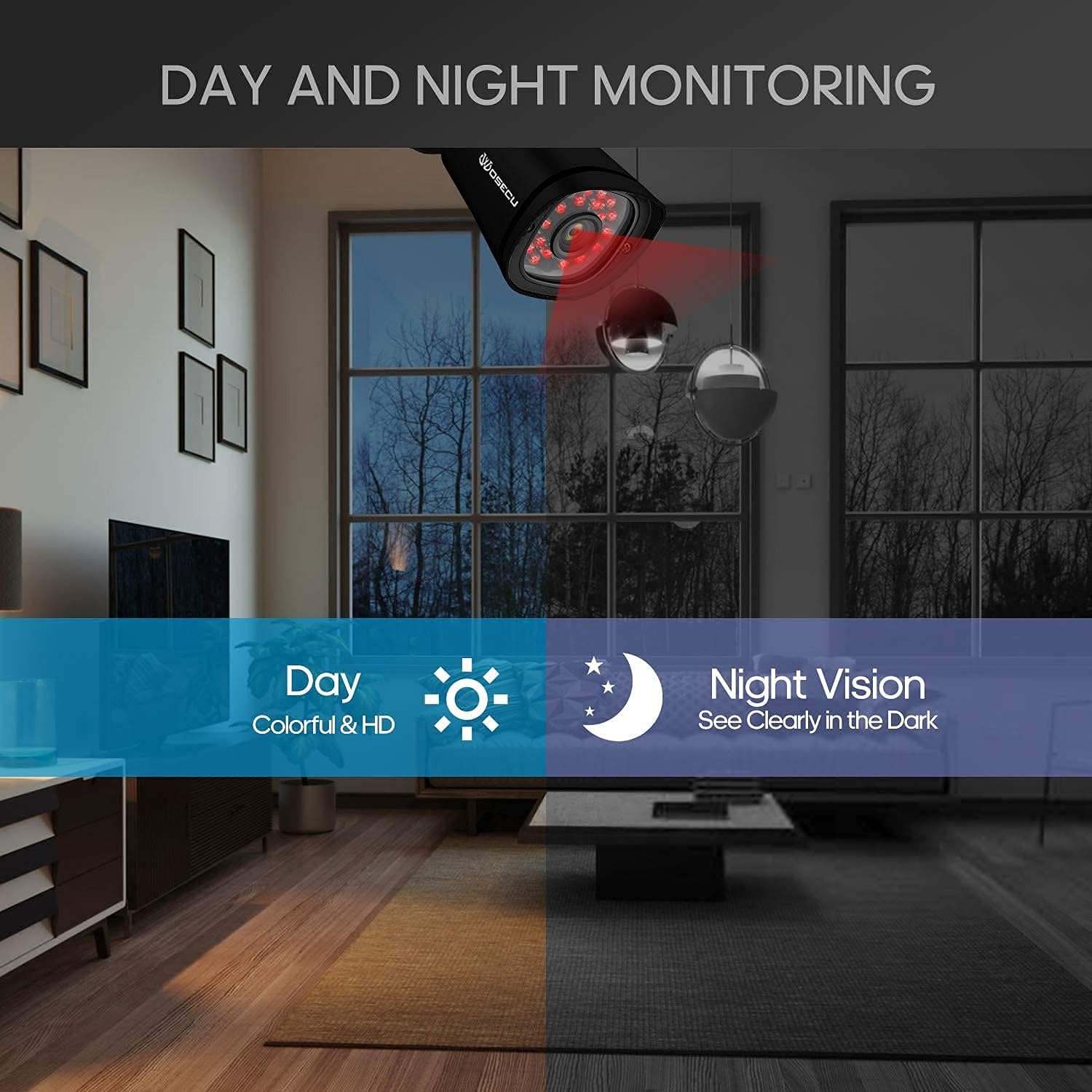 WOSECU 8CH Wireless Security Camera System, Home Security Outdoor 1TB Hard Drive Pre-Installed 4PCS 1080p Outdoor WiFi Surveillance Camera with Night Vision, Waterproof, Motion Alert, Remote Access