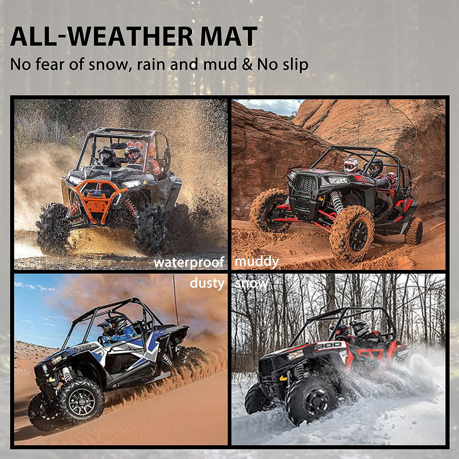 SAUTVS Rubber Bed Mat Liner for Ranger XP 1000, TPE Rear Cargo Bed Mat All Weather Protector Slush Liner for Polaris Ranger XP 1000 Crew 2018-2021 Accessories