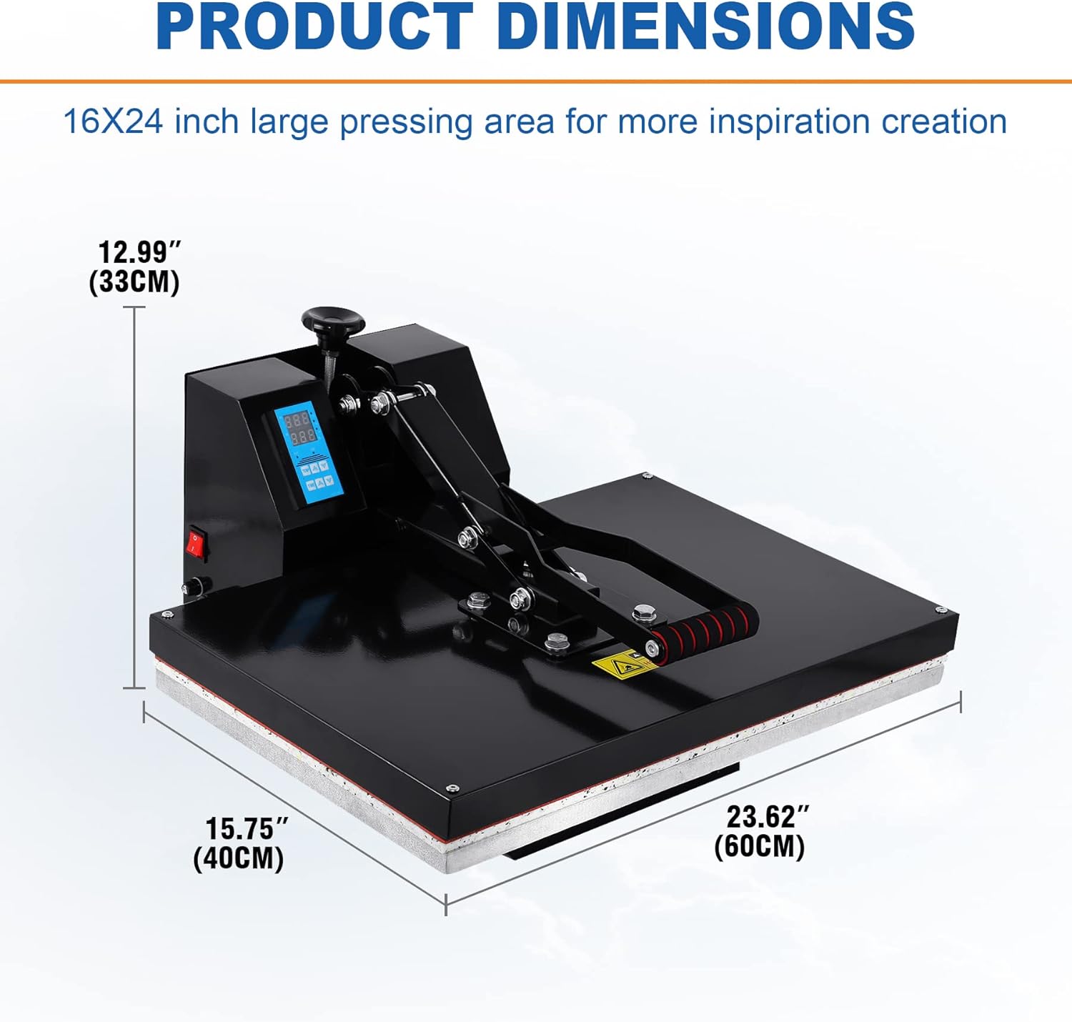 Iglobalbuy 16x24" Clamshell Heat Press Sublimation Machine, Digital Control Heat Press Transfer Printer, Large 16" x 24" Industrial Clamshell Design Heat Press for T Shirts