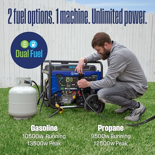 Westinghouse 13500 Peak Watt Tri-Fuel Home Backup Portable Generator, Remote Electric Start, Transfer Switch Ready, Gas, Propane, and Natural Gas Powered