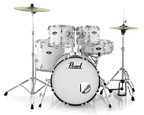 Pearl Roadshow Drum Set 4-Piece Complete Kit with Cymbals and Stands, Charcoal Metallic (RS584C/C706)