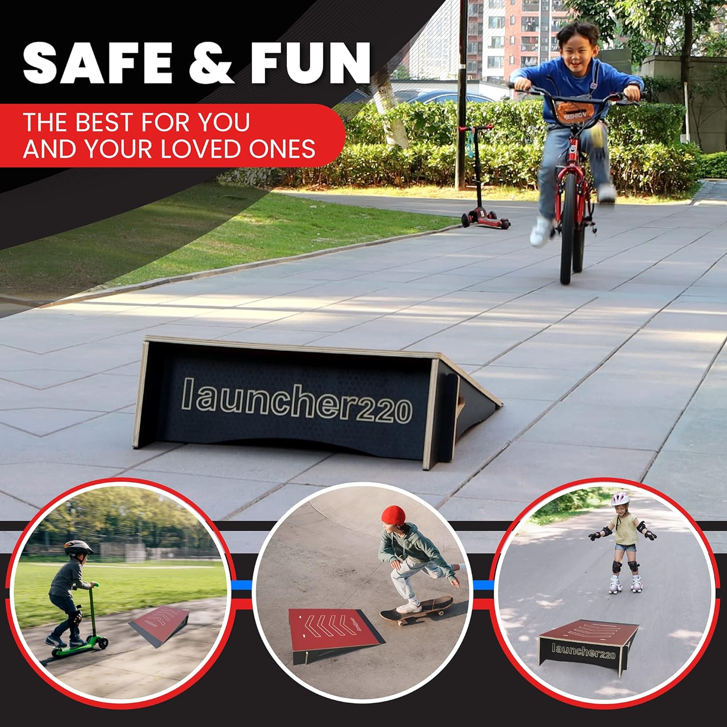 Andjoor Skateboard ramp Bike ramp Scooter ramp Skate ramp RC ramp BMX ramp RC car ramp Dirt Bike ramps for Kids Jumping - Skateboard Accessories for Boys and Girls with Skateboard ramps and Jumps