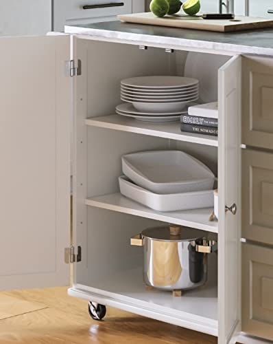 homestyles Mobile Kitchen Island Cart with Stainless Steel Top, Sage Green