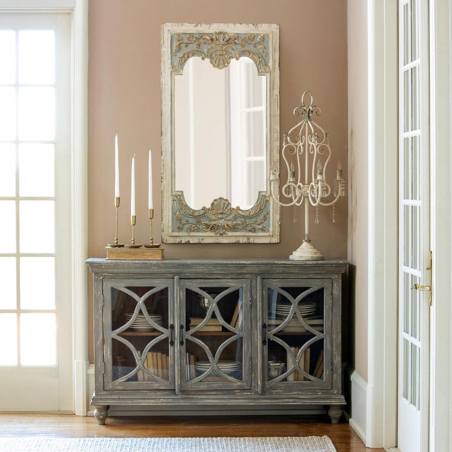Park Hill Collection Country French Coquille Carved Wood Mirror