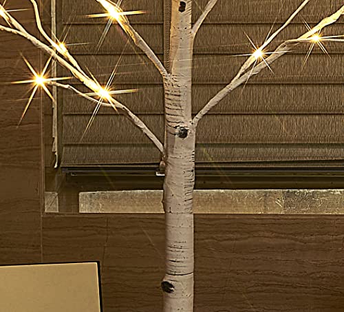 LITBLOOM 2 Pack Lighted Birch Twig Tree with Lights 4FT 72 LED Lights for Indoor Outdoor Home Easter Christmas Holiday Decoration