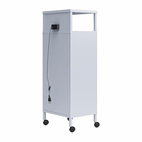 Novogratz Cache Metal Locker-Style Mobile Storage Cart, Hunter Green