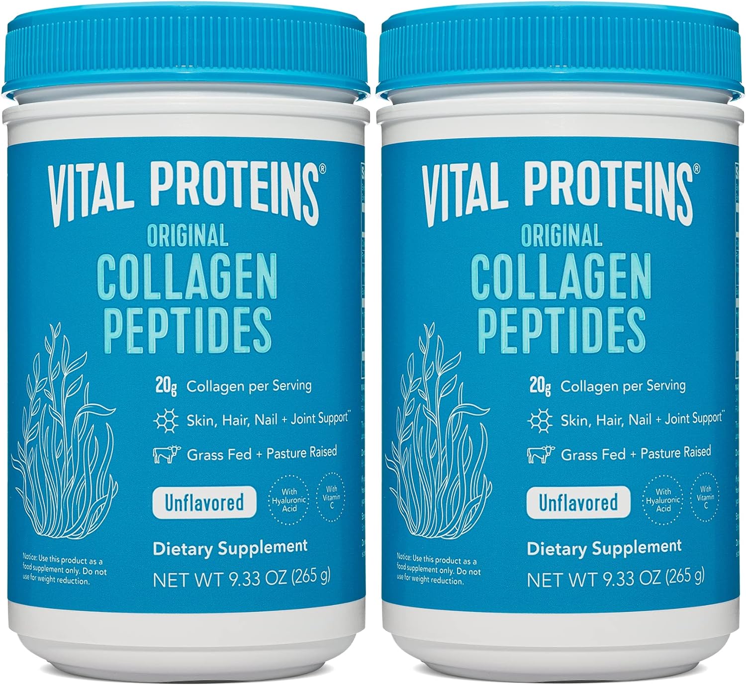 Vital Proteins Chocolate Collagen Powder Supplement (Type I, III) for Skin Hair Nail Joint - Hydrolyzed Collagen - 27g per Serving - Chocolate Flavor, 26.8 oz Canister Pack of 2