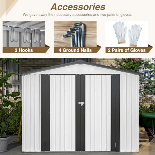 6x4 Ft Outdoor Storage Shed, Heavy-Duty All-Weather Tool Shed with Lockable Doors, Durable Resin Construction for, Patio & Backyard Organization Black