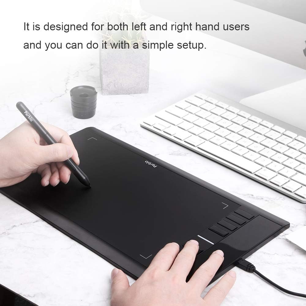 Parblo A610 V2 Graphic Drawing Tablet, 10 x 6 inch Large Area Art Pen Tablets with 8 Hot Keys, Battery-Free Stylus 8192 Pen Pressure, Ideal for Online Learning, Remote Work, Digital Art Craft Pack of 2