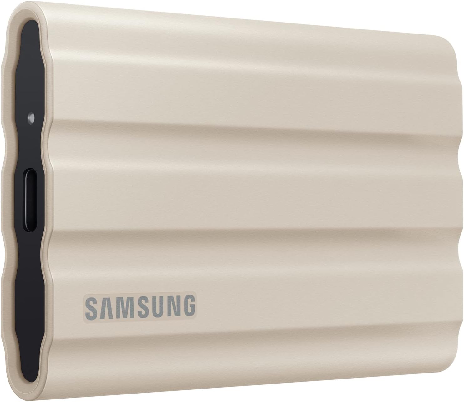 Samsung MU-PE1T0K/AM T7 Shield Portable Solid State Drive 1TB 2022 - Beige Bundle with Converter Adapter Type C Adapter + Vivitar Hard Shell Case (White)