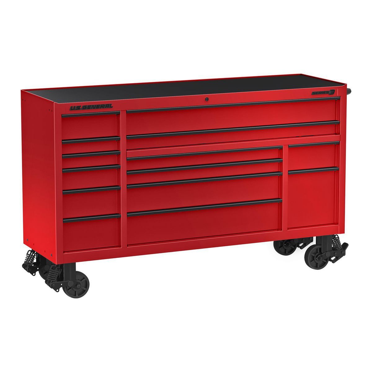 U.S. GENERAL 72 in. x 22 in. Triple-Bank Roll Cab, Series 3, Slate Gray