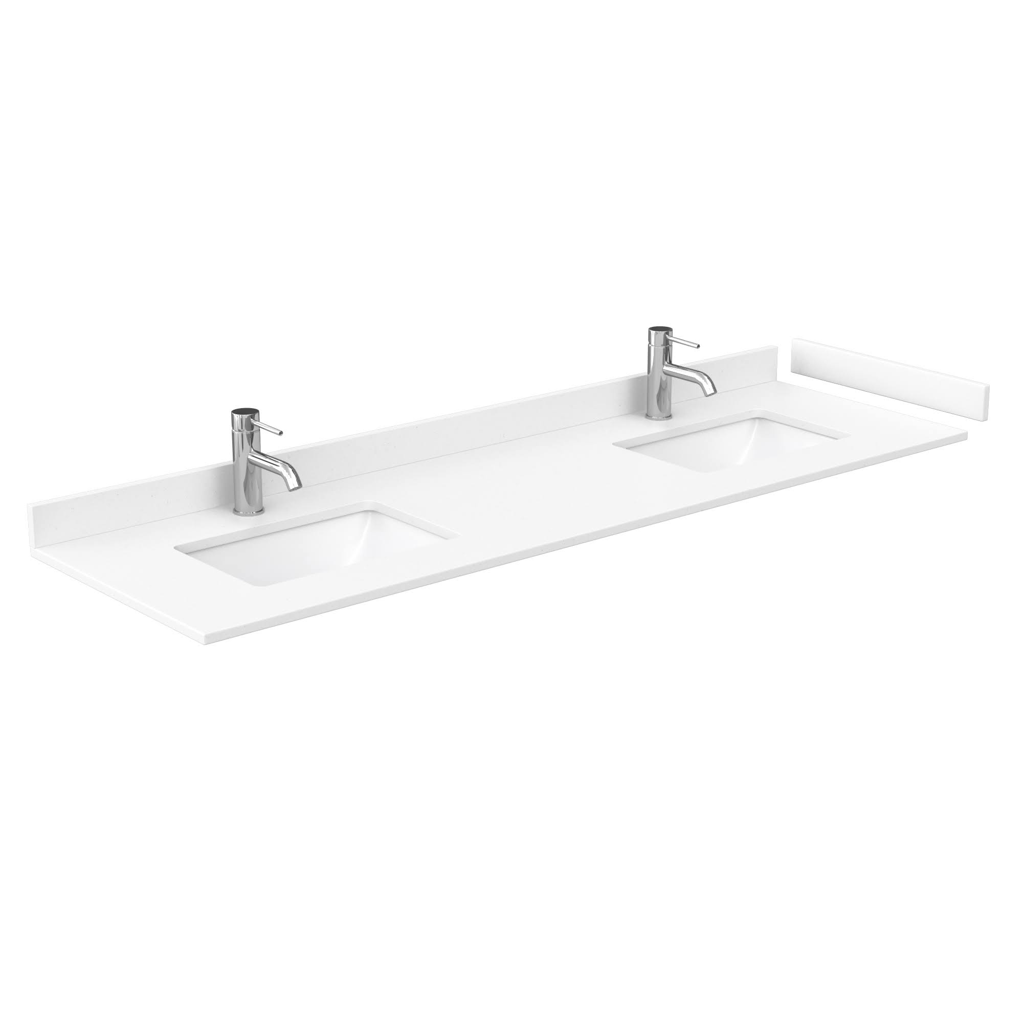 Wyndham Collection Wcfvca172dtopuns 72 inch x 22 inch Double Countertop - White Cultured Marble