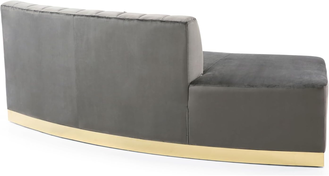 Brentwood Dark Gray Armless Velvet Curved Sofa PF-G0430-SCH