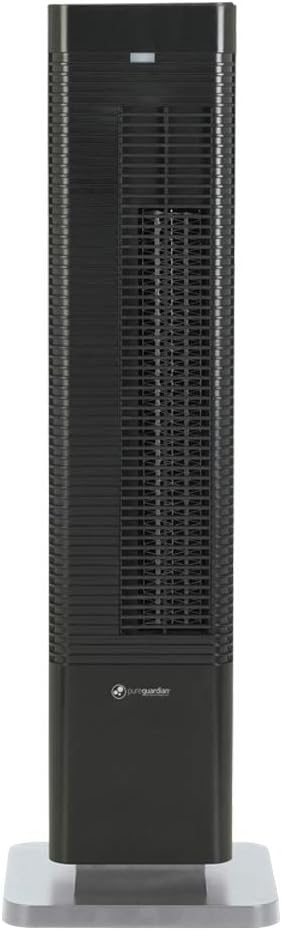 PureGuardian Guardian Technologies HTR410B Oscillating Whole Room Space Heater Tower & Fan with Remote Control, 27" Portable Heater, Black