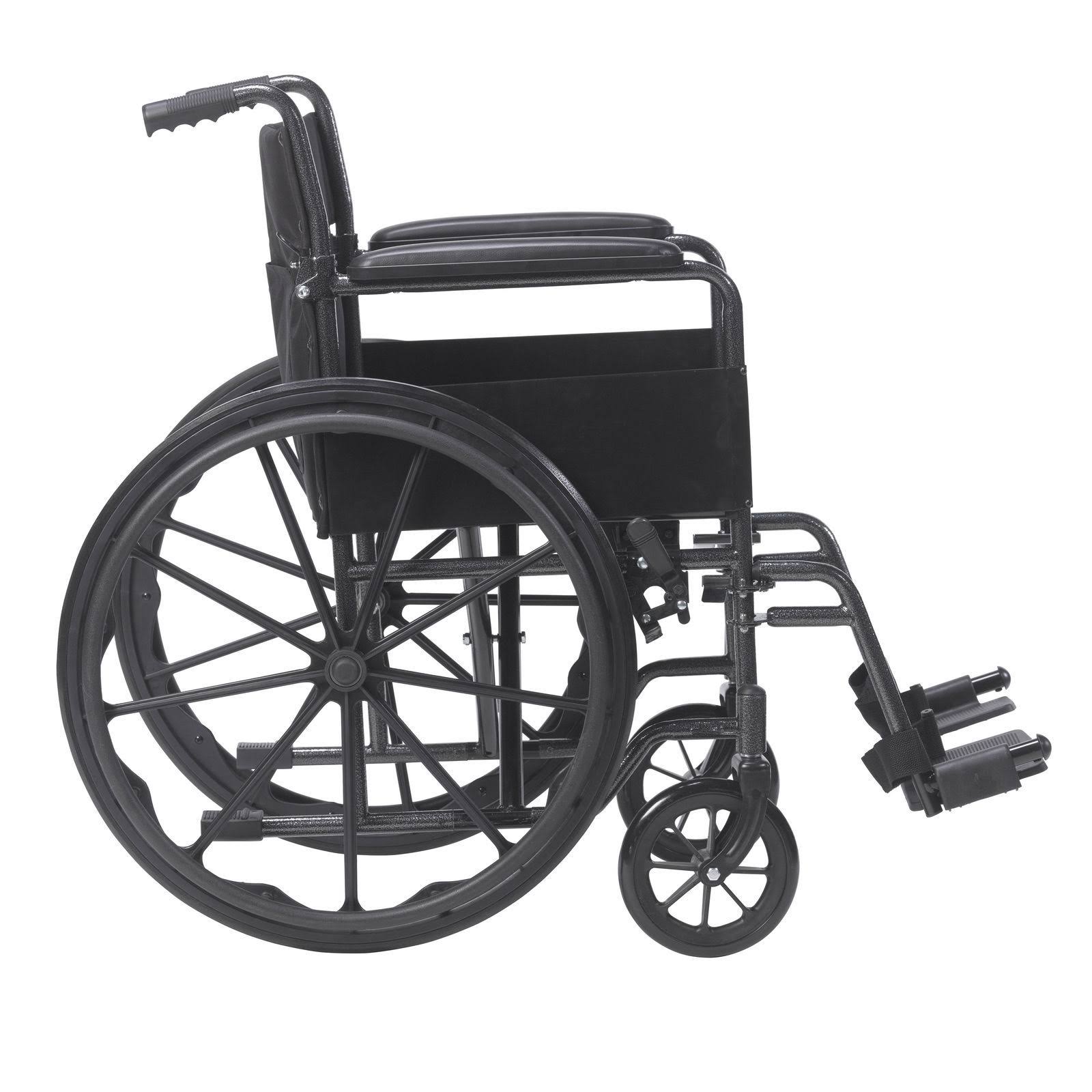 Drive Medical Silver Sport 1 Wheelchair with Full Arms and Swing Away Removable Footrest