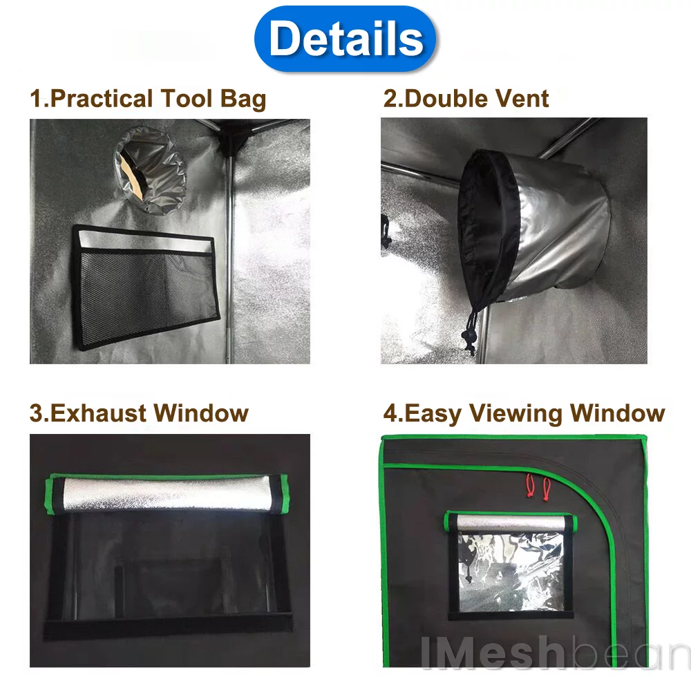 iMeshbean Upgraded 48"x48"x80" Complete Grow Tent Kit w/LED Full Spectrum Grow Light+Ventilation Inline Fan+Carbon Filter+Timer+Thermostat