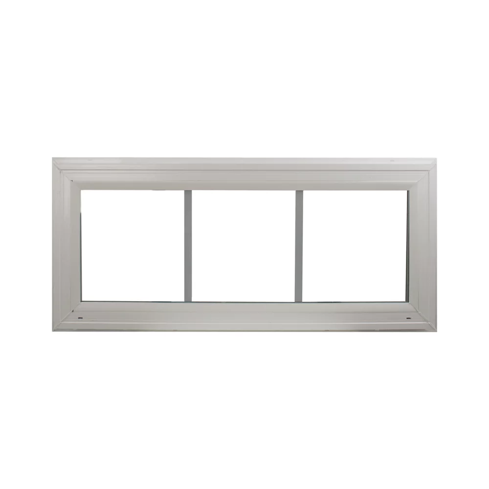 Double Pane Transom Window 30" x 10" with Grids Vinyl Window Argon Gass DP66 Non-Opening Low-E Glass