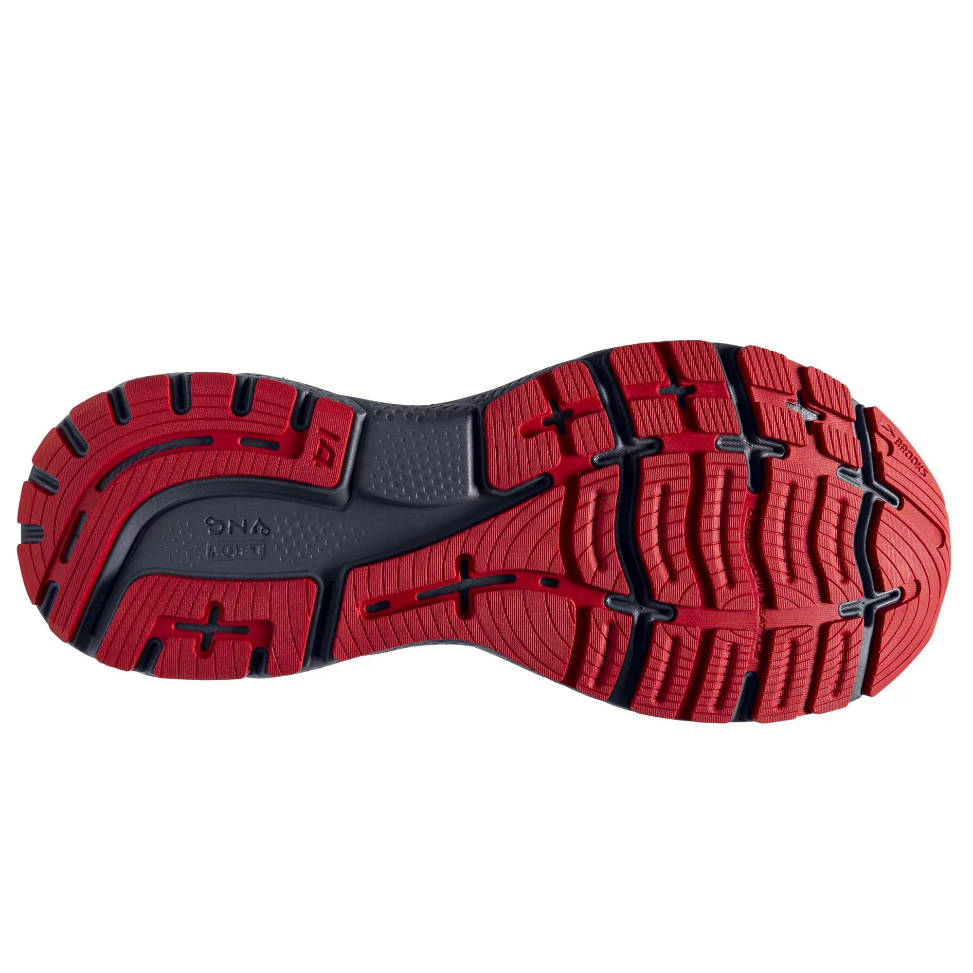 Brooks Ghost 14 Mens Road-Running Shoes - Grey/Blue/Red - 11.5