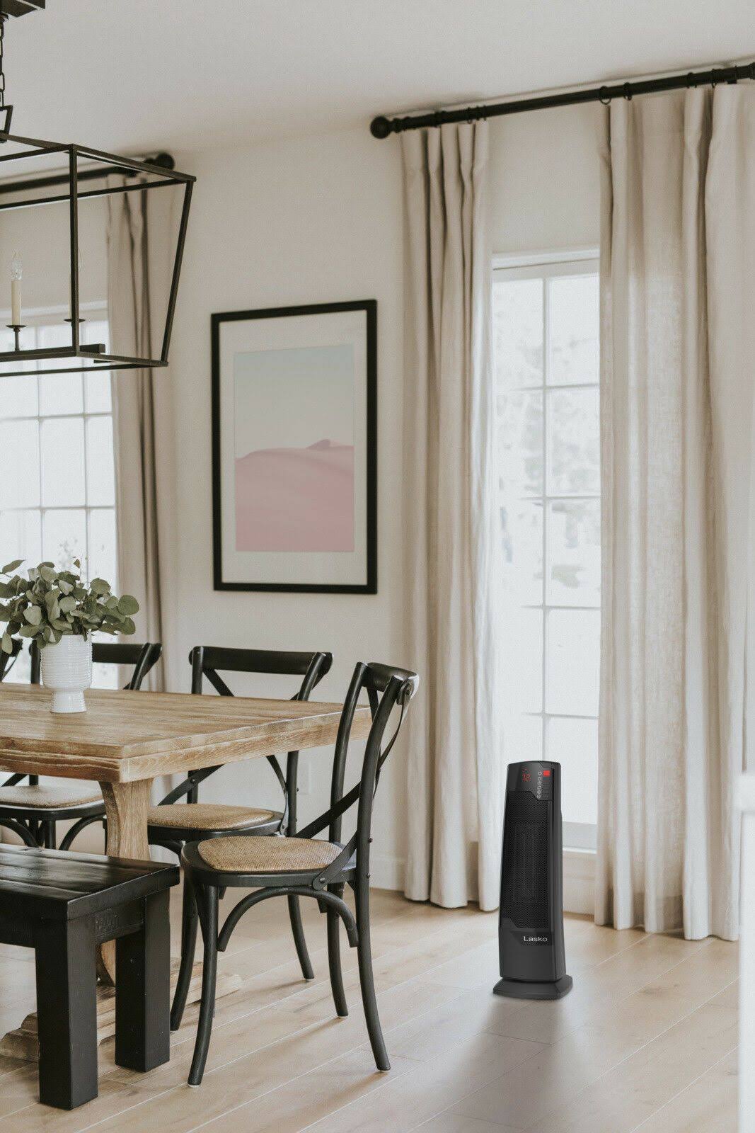 Lasko 1500W Ceramic Tower Space Heater with Remote, Black ct22835