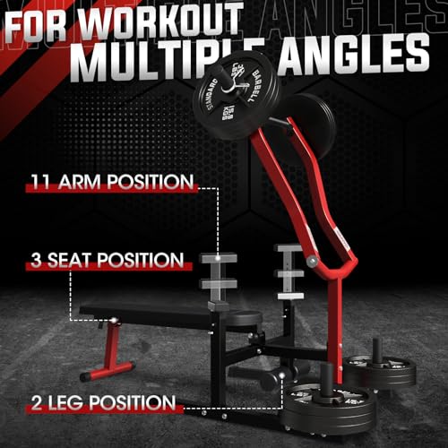 GMWD Chest Press Machine, 1050LBS Bench Press Machine with Independent Converging Arms, Adjustable Flat Incline Bench for Chest, AB Workouts, Shoulder Home Gym Equipment