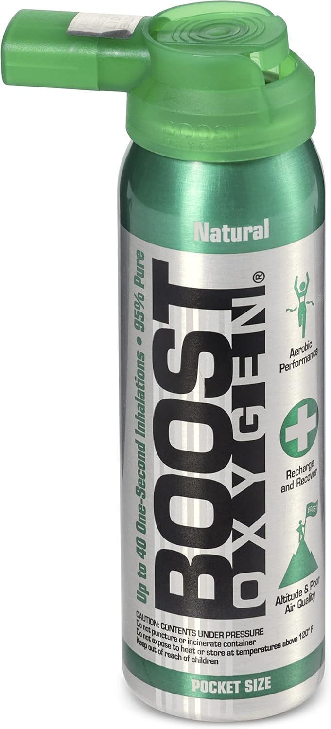 Boost Oxygen Canned 2-Liter Natural Inhaler O2 Oxygen Canister Bottle for High Altitudes, Athletes, and More, Flavorless (7 Pack)