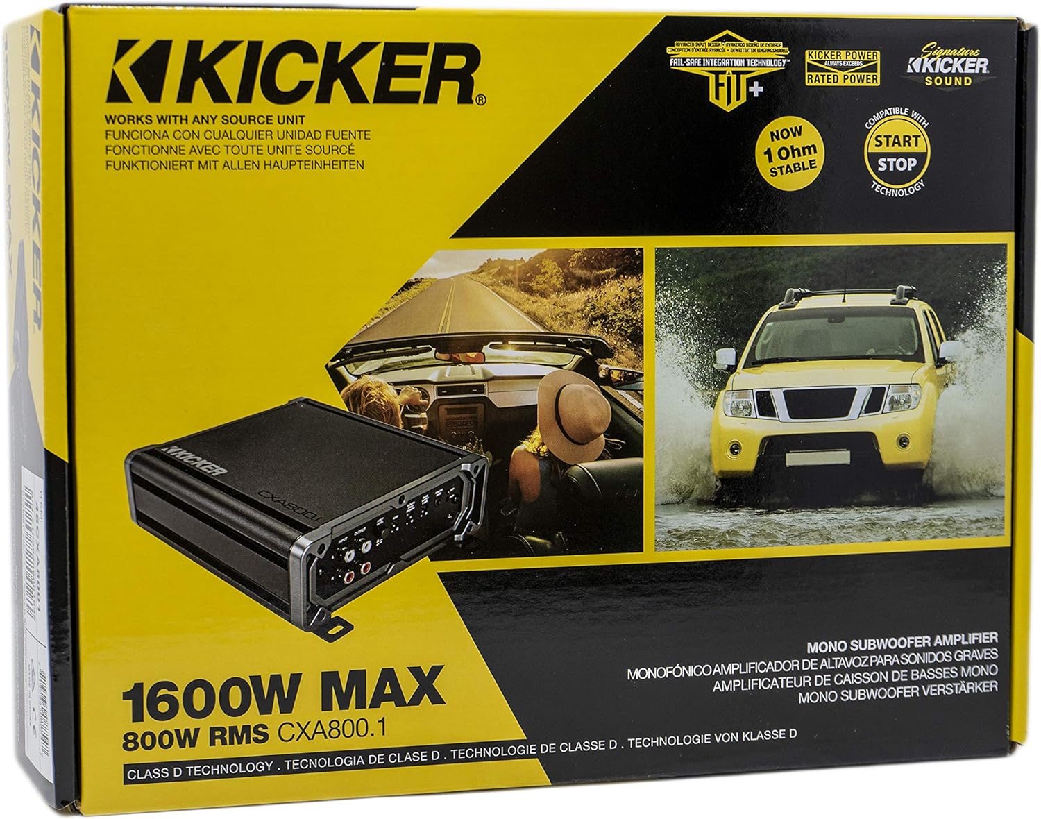 Kicker 46CXA8001 Car Audio Class D Amp Mono 1600W Peak Sub Amplifier CXA800.1