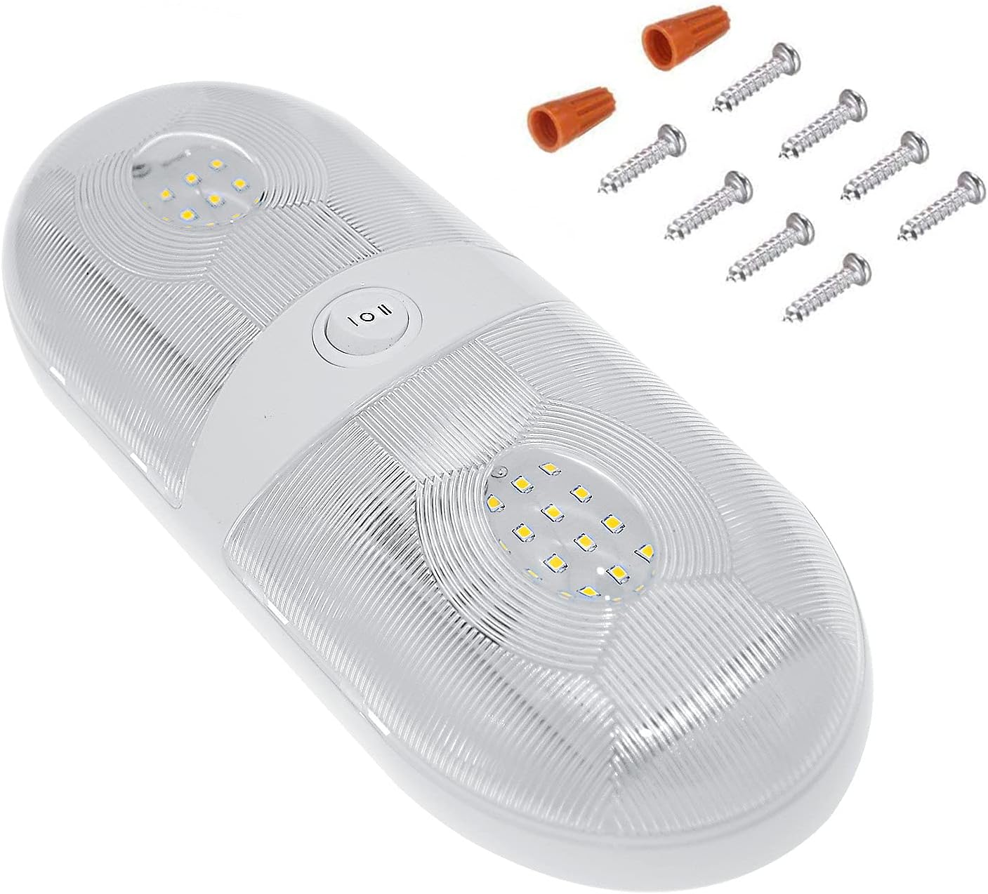 Miady RV Interior Light 650 Lumens 12V RV LED Ceiling Dome Light with ON/Off Switch for Car/RV/Trailer/Camper/Boat, Natural White 4000-4500K, 60X2835SMD (Pack of 5)