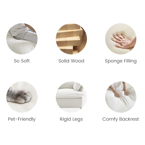 Cloud Modular Sectional Sofa with Storage Ottoman,165.2" Down Filled Comfort U Shaped Sofa Couch for Living Room,Minimalist Wide Deep Seat Convertible Couches (4 Seater and 2 Ottoman,Beige)