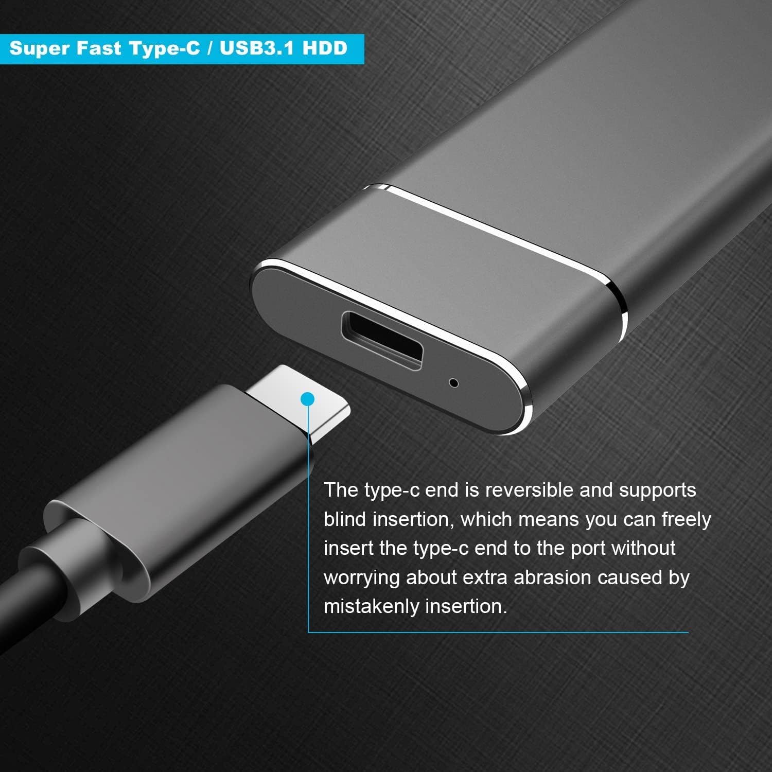 External Hard Disk 2TB Ultra Thin Hard Disk usb3 1 Portable Hard Disk Compatible with Laptop Desktop 2T - Black