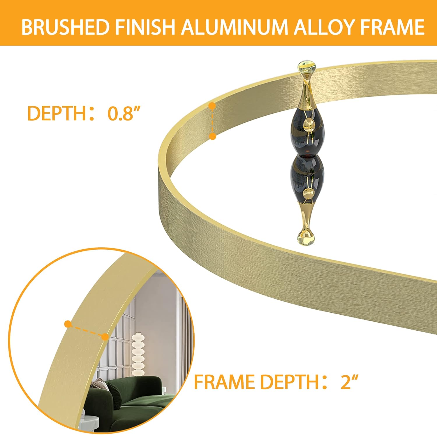 Hasipu 24×36 Inch Oval Wall Mirror for Bathroom, Gold Metal Frame Bathroom Mirrors, Wall Mounted Mirror (Horizontal/Vertical)