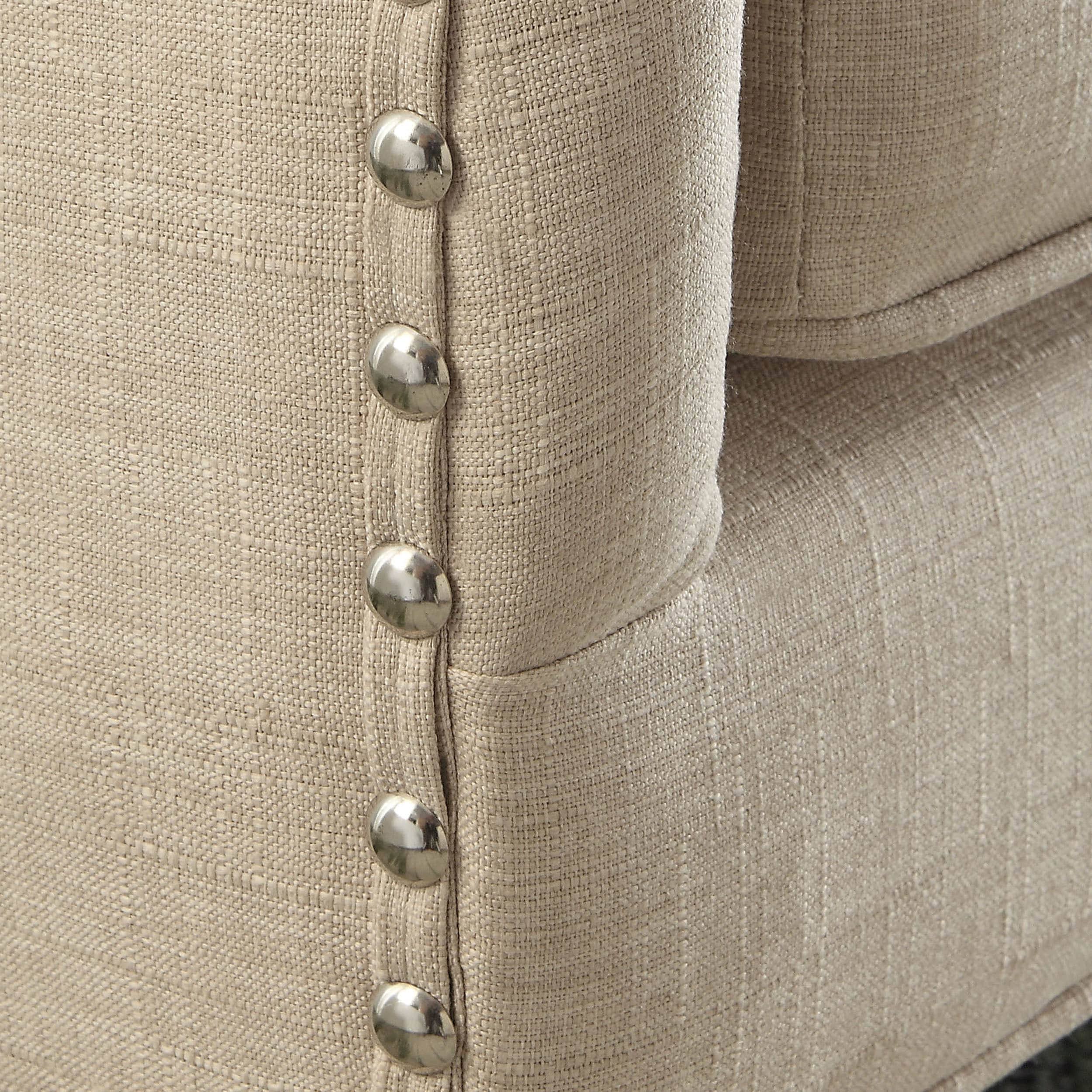 Furniture of America Fabric Wingback Loveseat with Nailhead Accents