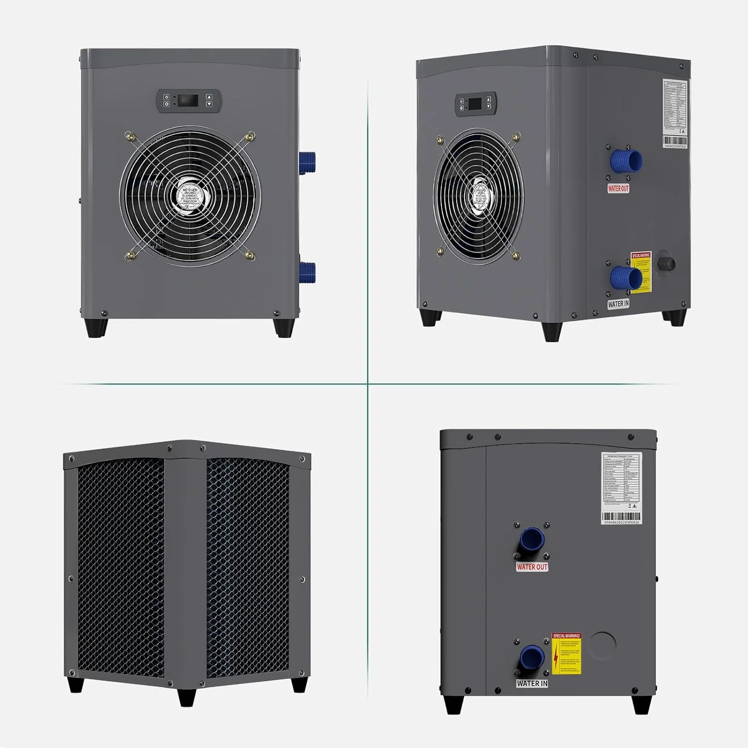 Lilypelle Pool Water Heater for Above Ground Pools,1.8 P Pool Heat Pump,15000 BTU/hr,Up to 5000 gallons,110V~120V/60Hz