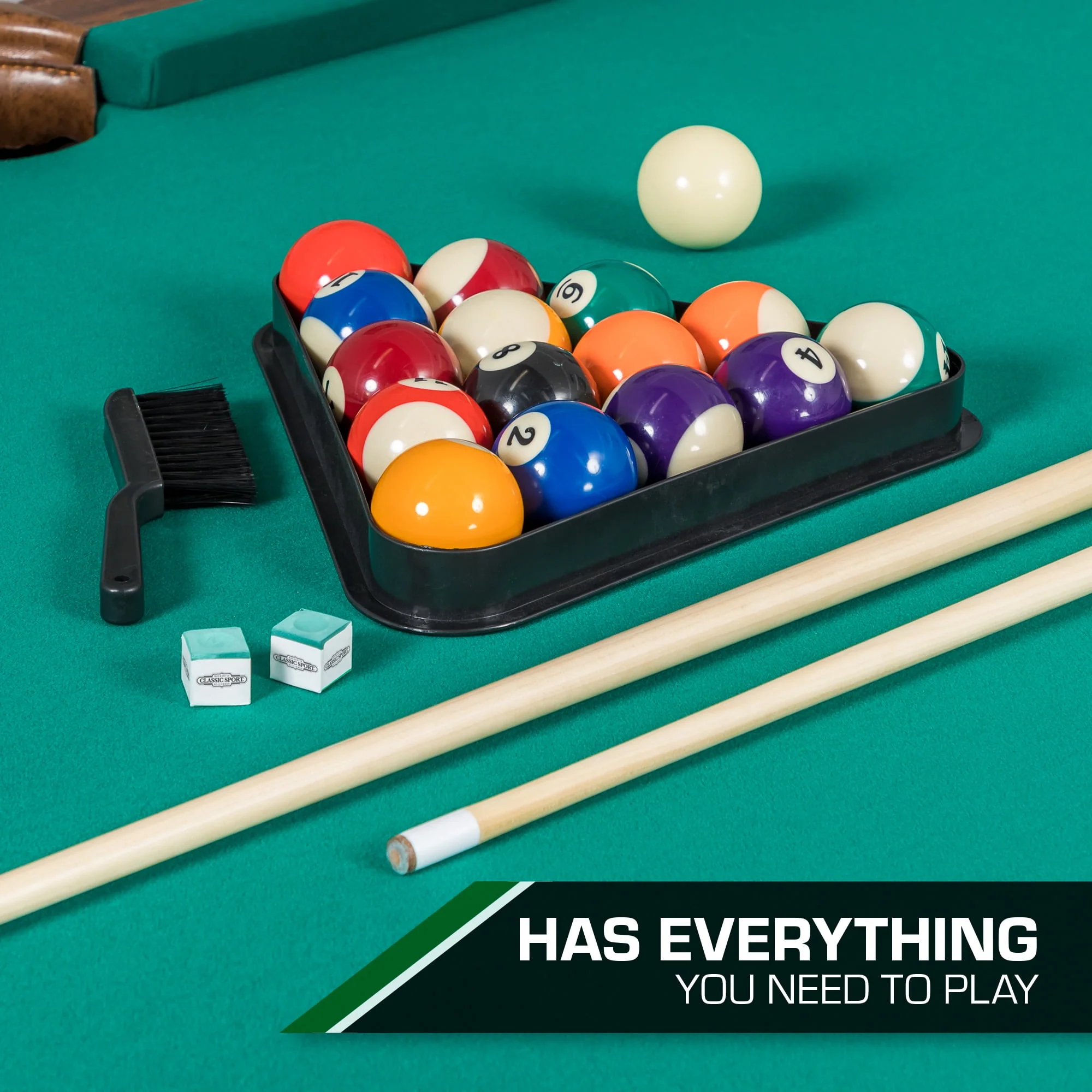Classic Sports Brighton 87 Billiard Pool Table in Tan